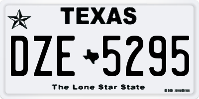 TX license plate DZE5295