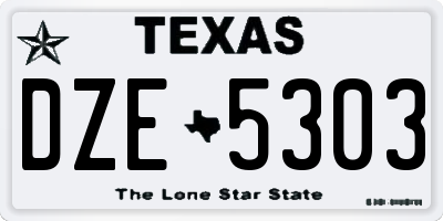 TX license plate DZE5303