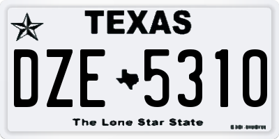 TX license plate DZE5310