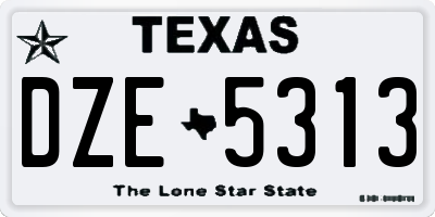 TX license plate DZE5313