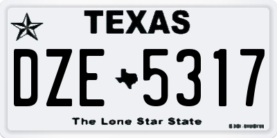 TX license plate DZE5317