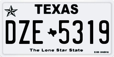 TX license plate DZE5319