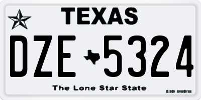 TX license plate DZE5324
