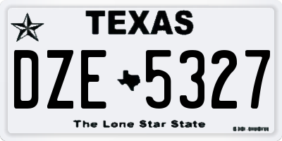 TX license plate DZE5327