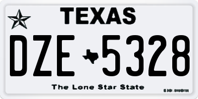 TX license plate DZE5328