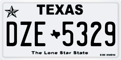 TX license plate DZE5329