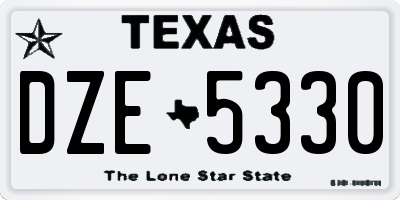 TX license plate DZE5330