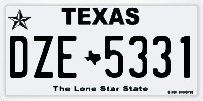TX license plate DZE5331