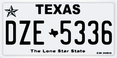 TX license plate DZE5336