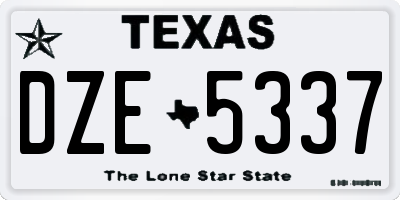 TX license plate DZE5337