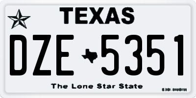 TX license plate DZE5351
