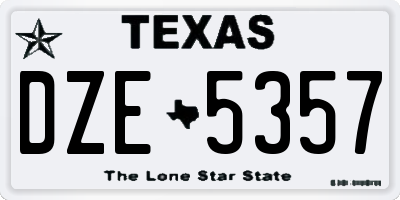 TX license plate DZE5357