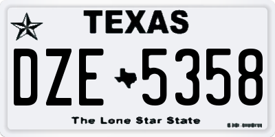 TX license plate DZE5358