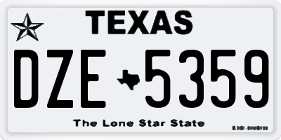 TX license plate DZE5359