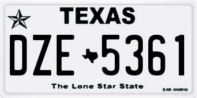 TX license plate DZE5361