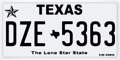 TX license plate DZE5363