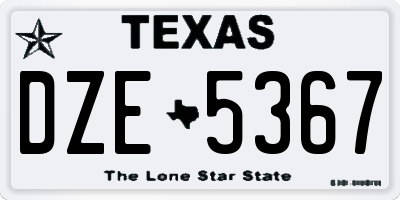 TX license plate DZE5367