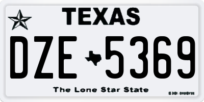 TX license plate DZE5369