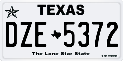 TX license plate DZE5372