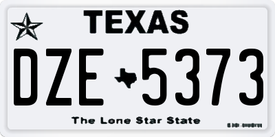 TX license plate DZE5373