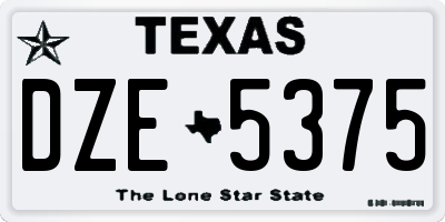 TX license plate DZE5375