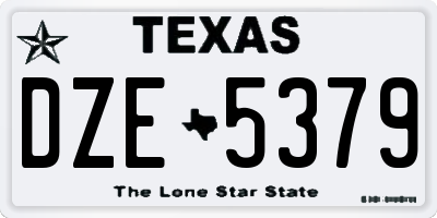 TX license plate DZE5379