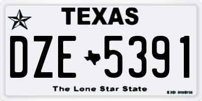 TX license plate DZE5391