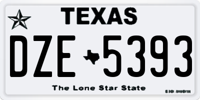 TX license plate DZE5393