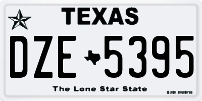 TX license plate DZE5395