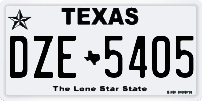 TX license plate DZE5405