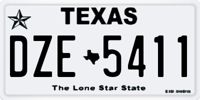 TX license plate DZE5411