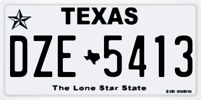 TX license plate DZE5413
