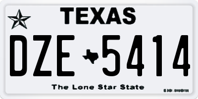 TX license plate DZE5414