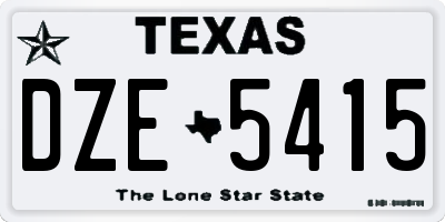 TX license plate DZE5415