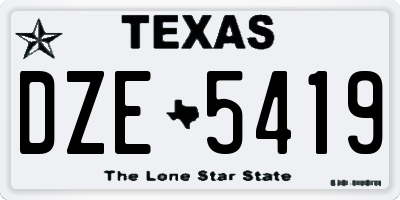 TX license plate DZE5419