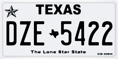 TX license plate DZE5422
