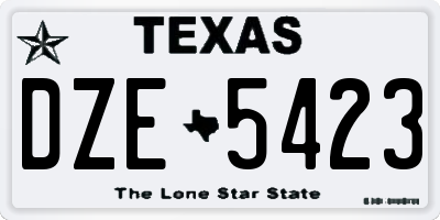 TX license plate DZE5423