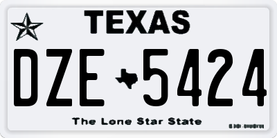 TX license plate DZE5424