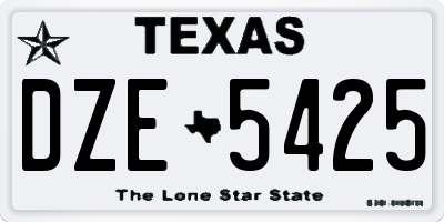 TX license plate DZE5425