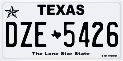 TX license plate DZE5426
