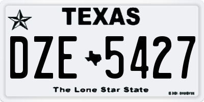 TX license plate DZE5427