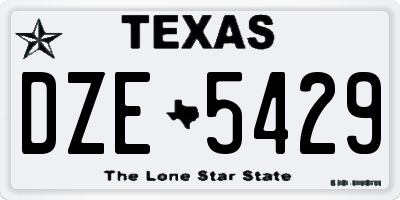 TX license plate DZE5429