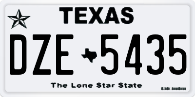TX license plate DZE5435