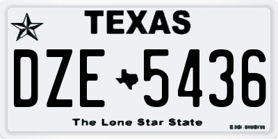 TX license plate DZE5436