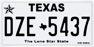 TX license plate DZE5437
