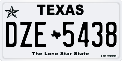 TX license plate DZE5438