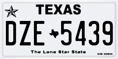 TX license plate DZE5439