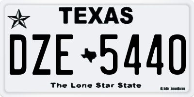 TX license plate DZE5440