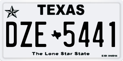 TX license plate DZE5441