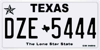 TX license plate DZE5444